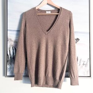 Wallace Cashmere Lambs Wool Rabbit Women’s Sweater Sz XS V Neck Pullover Brown